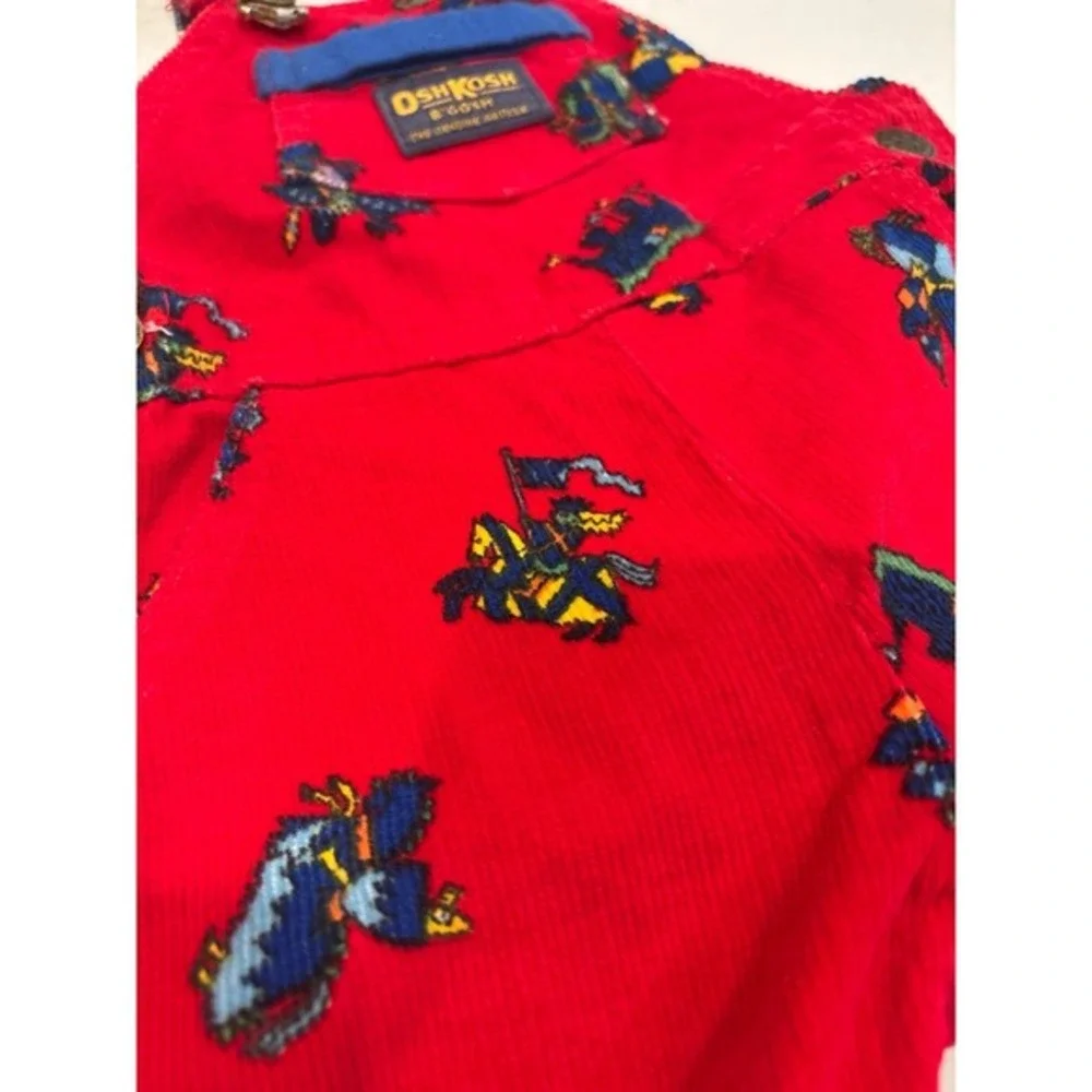 VINTAGE Oshkosh Overalls Castles and knights Paper Tag‎ Great Condition